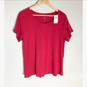 NWT J. Jill pima shirred-back tee size large